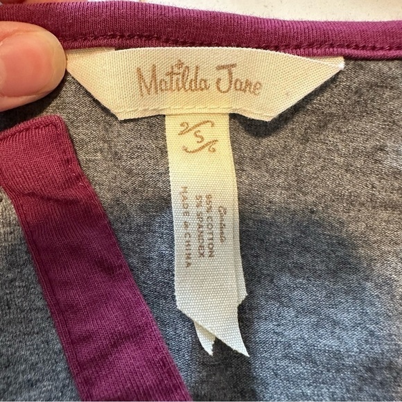 Matilda Jane times table gray and floral Henley long sleeve tee - Picture 8 of 8